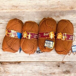 Vintage 1950’s-1970’s imported Bridget Pure Laine Merino Wool Yarn Lot Of 4